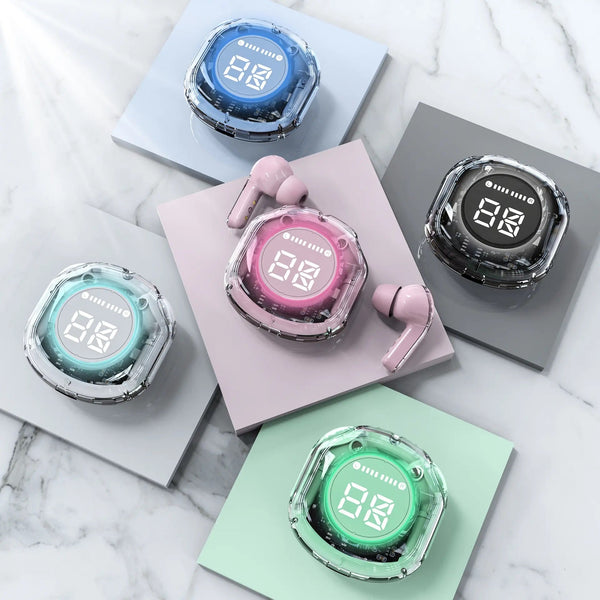 Air 39 Pro Transparent Wireless Earbuds | A39 Bluetooth 5.3 Headset | HiFi AirBuds with Deep Bass & Touch Control