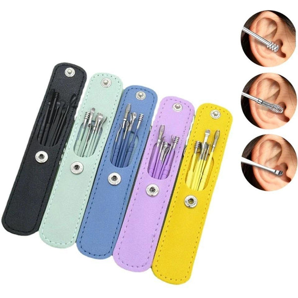 Ear Wax Cleaning Stainless steel tool Kit 6 Pcs