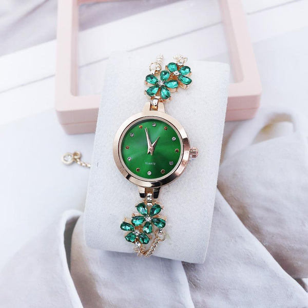 Internet Celebrant Explosive Flower Diamond Women's Watch Korean Fashion Female Student Pull-out Bracelet Watch High-value Women's Watch