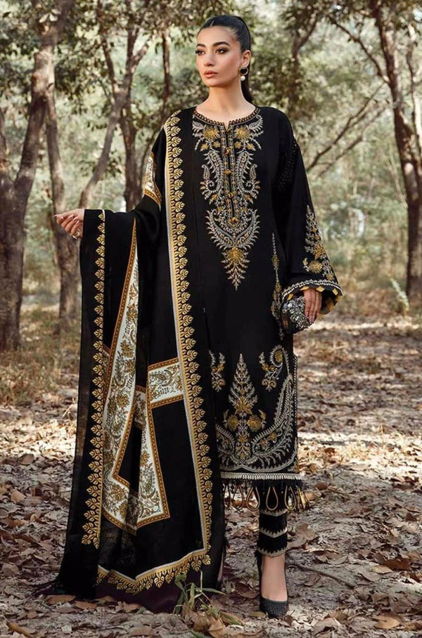 3 Pcs Women's Unstitched Embroidered Suit