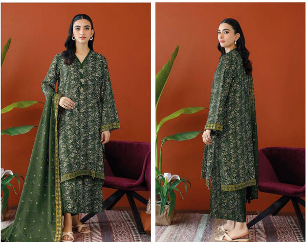 Women Unstitched Embroidered 3pc Suit