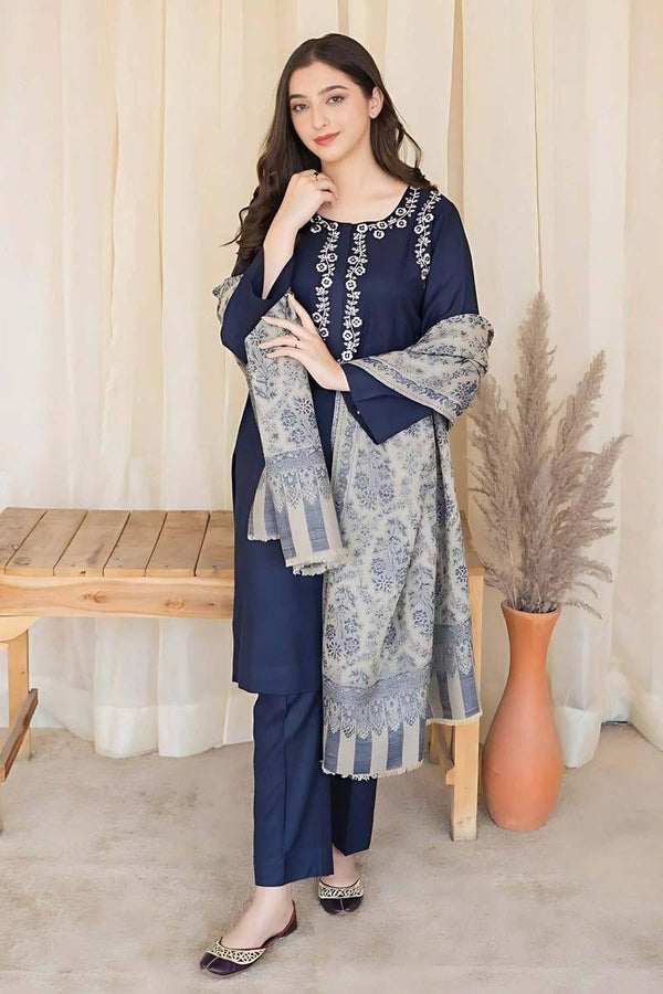 Women Unstitched Embroidered 3pc Suit