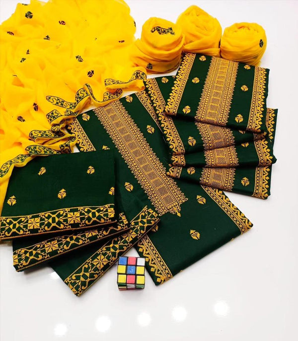 Women's Unstitched Cotton Embroidered 3Pc
Suit