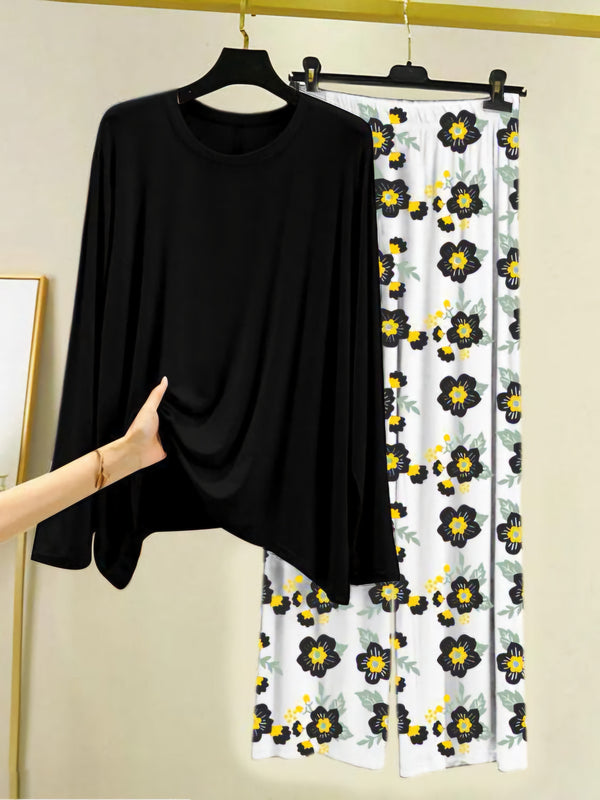 Night Suit 2Pcs Women's Stitched Plain